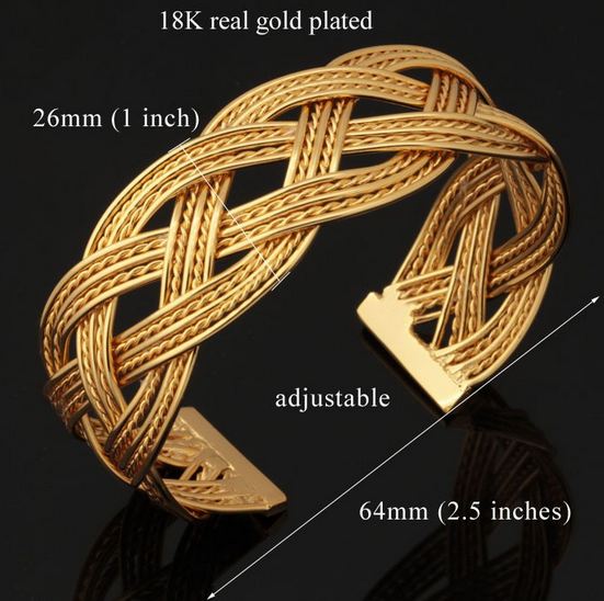 กำไลข้อมือผู้หญิง กำไลทอง 18 K และ กำไลเงิน Platinum ออกแบบ เป็น ลายสาน ไขว้กัน กำไลทอง แฟชั่น สุดหรู ใส่ได้ทุกงาน ของขวัญให้แฟน 960132