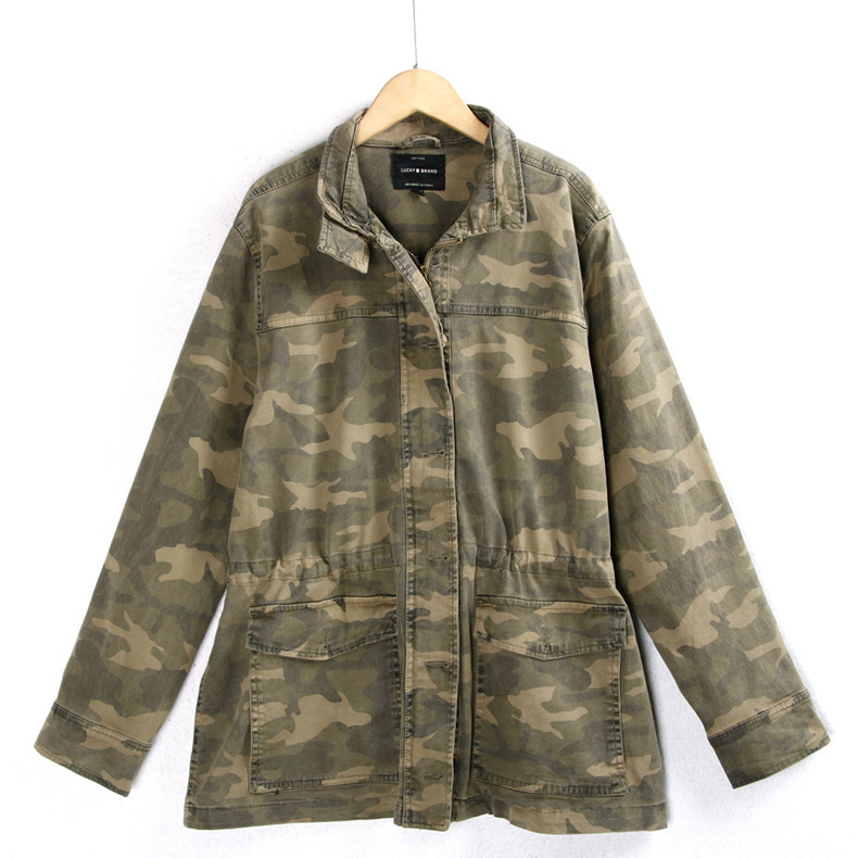LUCKY BRAND เสื้อนอกเขียวทหาร เสื้อแจ็คเก็ต แนวทหาร แพทเทิน Lucky brandสวย เท่ห์ มาก แบรนด์ In extenso สำเนา เขียว