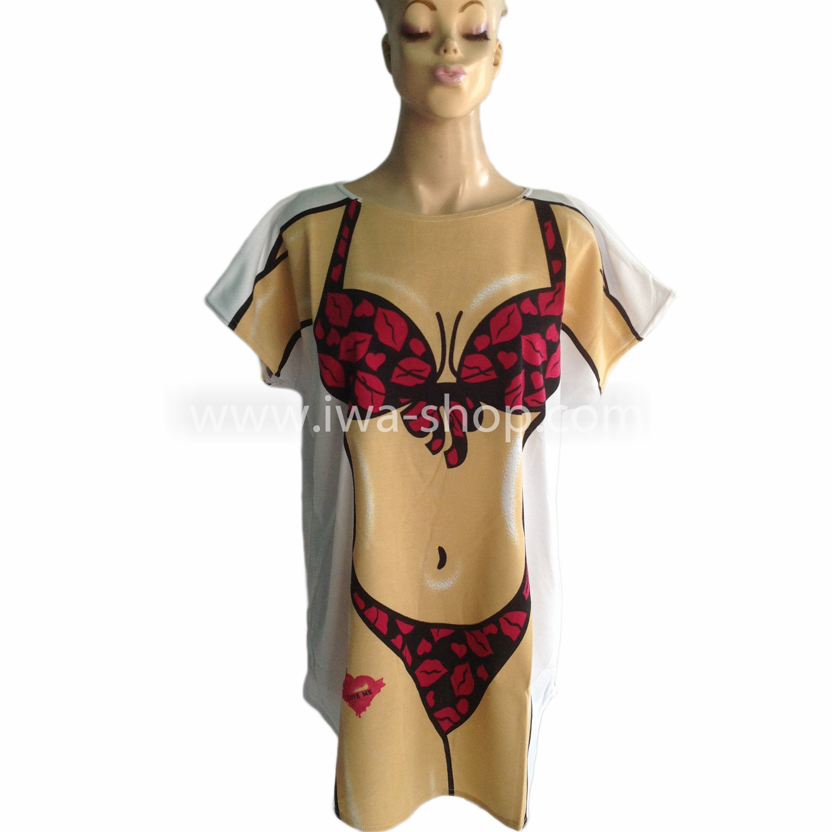 เสื้อลายบิกินี่จูจุ๊บ แดง เสื้อยืดลายบิกินี่ เสื้อสกรีนลายบิกินี่ เสื้อลายชุดว่ายน้ำ เสื้อฮาๆ พิมพ์ลายเซ็กซี่ ชุดเดรสลายบิกินี่ ชุดไปทะเล ชุดเที่ยวทะเล เสื้อผ้าไปทะเล