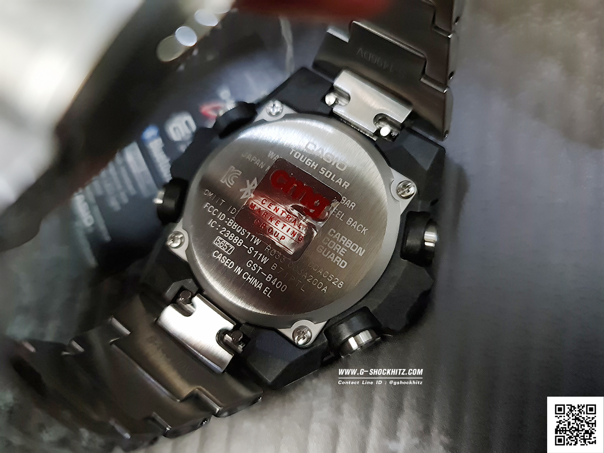 CASIO G-SHOCK นาฬิกาข้อมือ นาฬิกากันน้ำ นาฬิกาของแท้ ประกันศูนย์ CMG 1 ปี รุ่น GST-B400CD-1A3 นาฬิกาสีเงิน