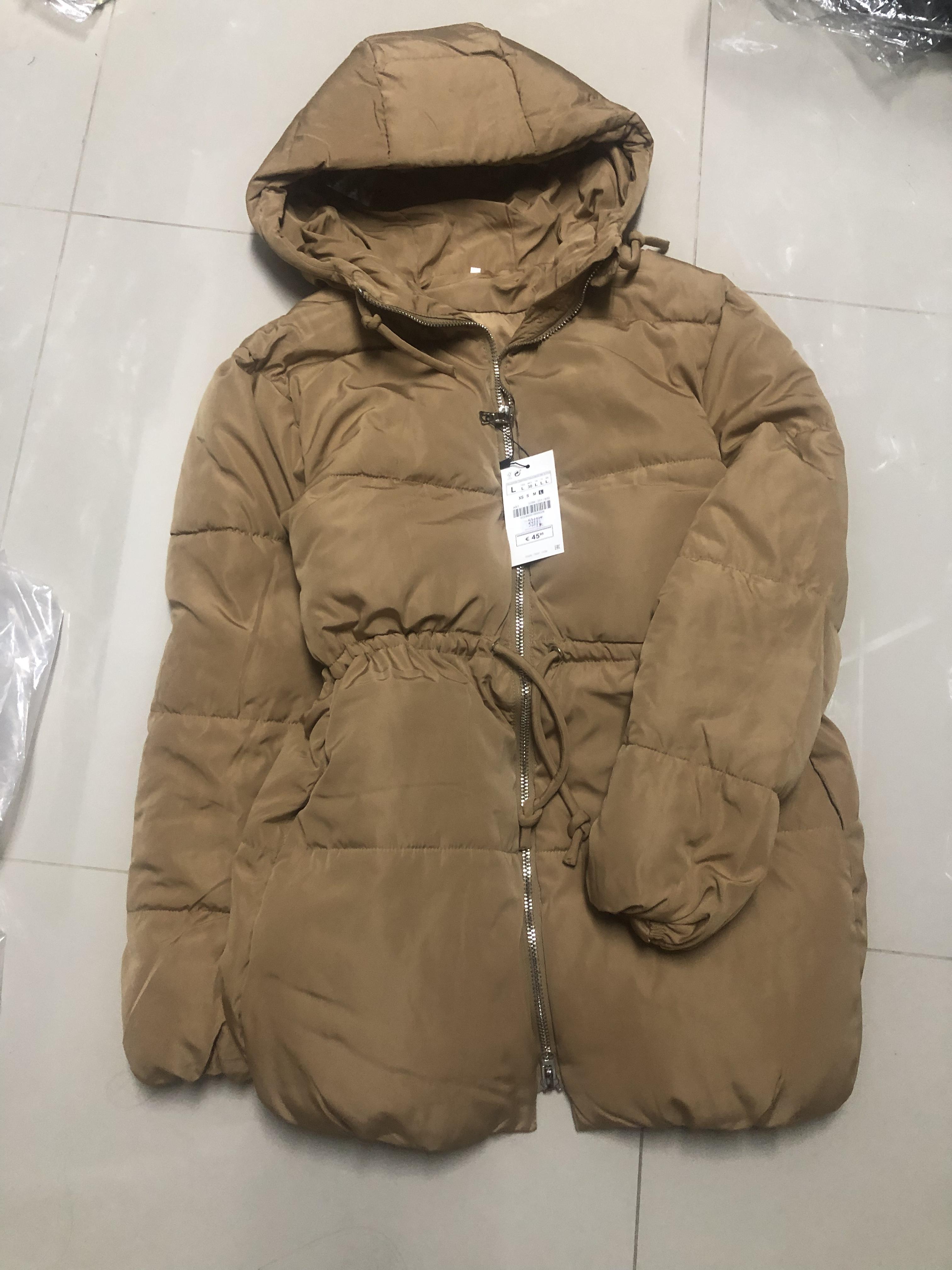 เสื้อกันหนาว เสื้อฮู้ดเฟอร์ บุนวมอุ่น สีนู้ดส้ม แบรนด์ Cranberry jeans (padded puffer coat สำเนา