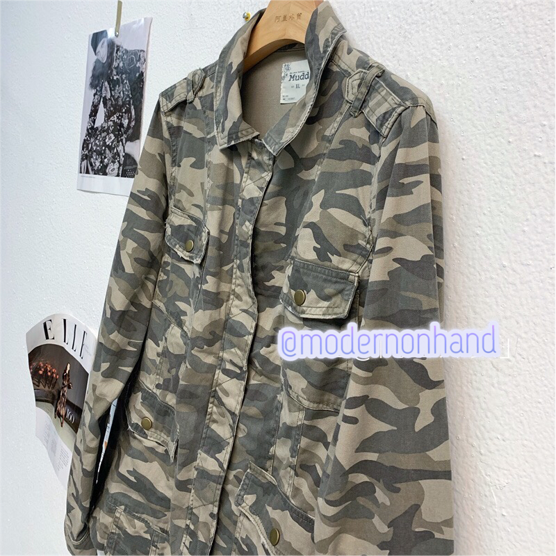 Mudd เสื้อทหาร เสื้อแจ็คเก็ตลายพราง เสื้อนอกแนวทหาร แพทเทินสวย เท่ห์มาก แบรนด์ MUDD คะ สำเนา สำเนา สำเนา เขียว