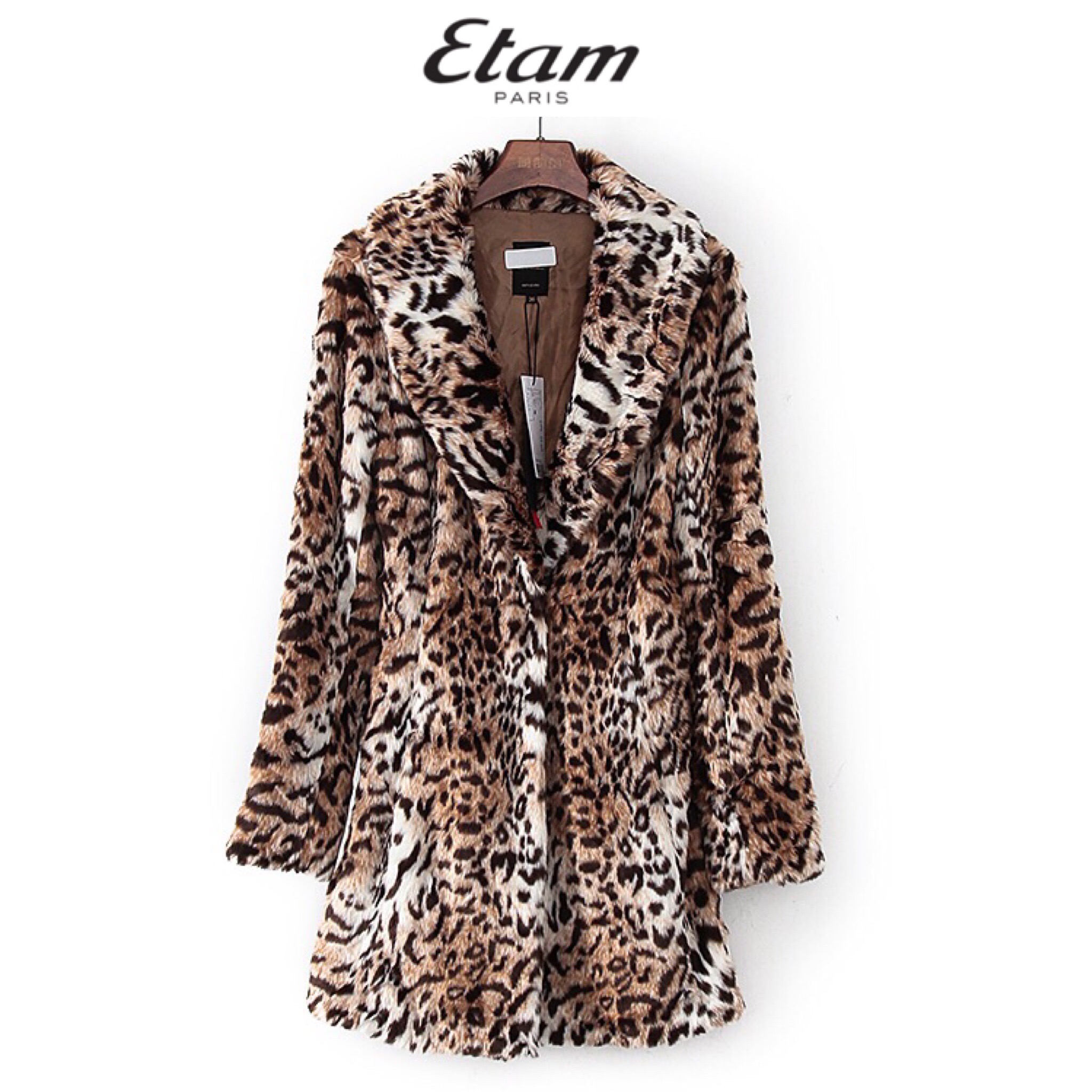 ETAM เสื้อคลุมแต่งขน ลายเสือETAM โค้ทขน ลายเสือดาว เนื้อขนสวย นุ่ม หรู งานพรีเมี่ยมช็อปเบยคะ (ราคาเต็ม฿3,900) SIZE S/M/L ลายเสือ