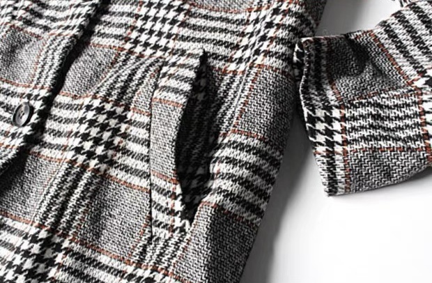 เสื้อโค้ท เสื้อกันหนาว เนื้อผ้าสักหลาดวูล checked coat แบรนด์ reserved สำเนา สำเนา