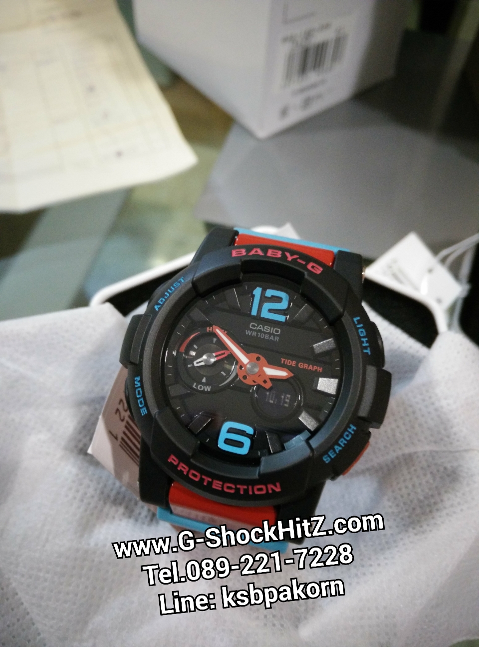 CASIO BABY-G นาฬิกาข้อมือ นาฬิกากันน้ำ นาฬิกาของแท้ ประกันศูนย์ CMG 1 ปี รุ่น BGA-180-4B นาฬิกาสีแดง