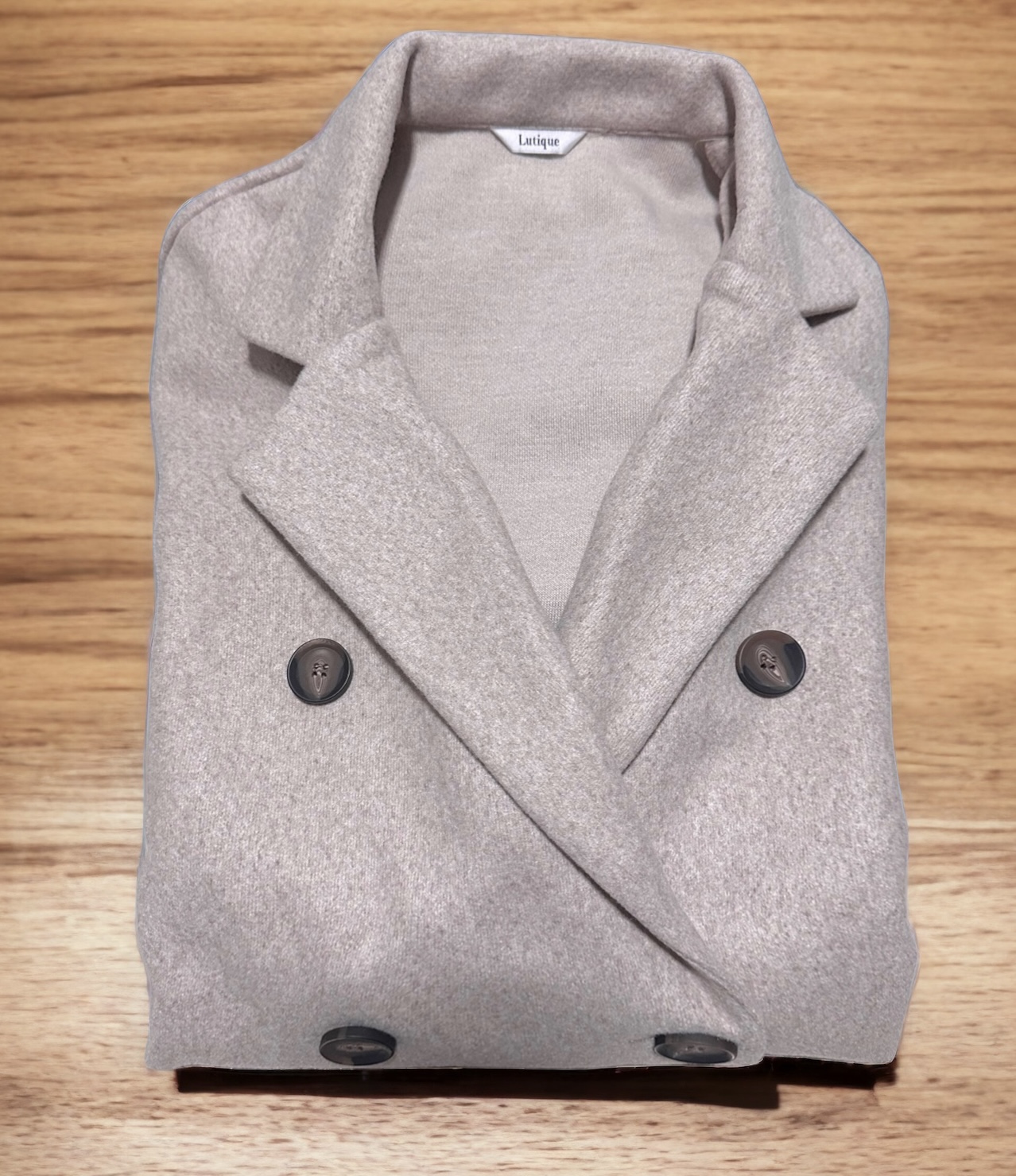 Lutique เสื้อโค้ทวูล Trench coat เสื้อโค้ทเฟอร์ โค้ทสักหลาดสีเบจ แบรนด์ LUTIQUE