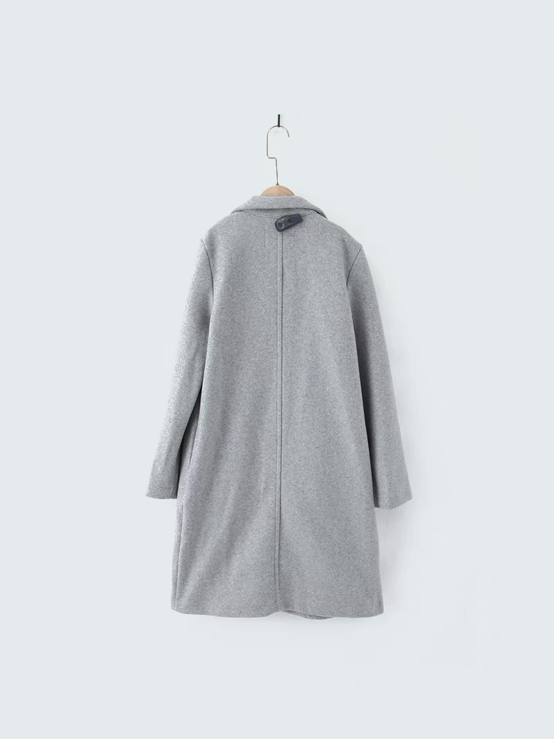 เสื้อโค้ท เสื้อโค้ทกันหนาว โค้ทวูล tailored knot coat สีเบจ แบรนด์ STRADIVARIUS สำเนา