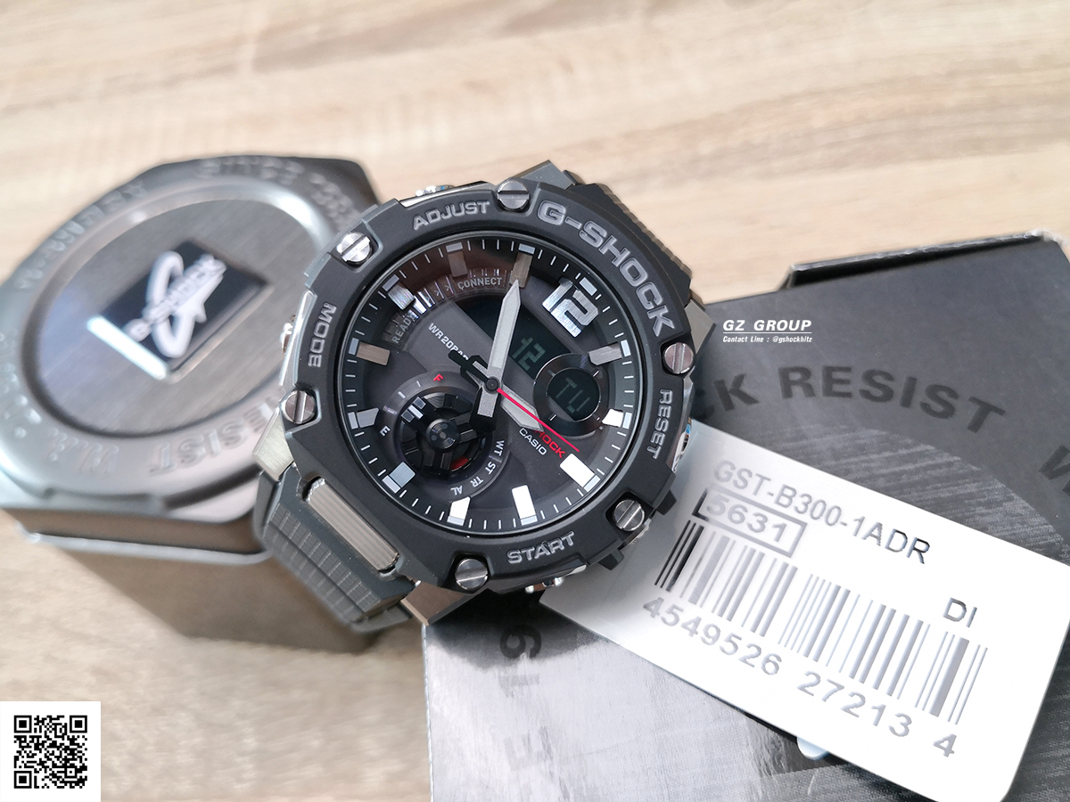 CASIO MID YEAR SALE G-SHOCK พร้อมส่ง นาฬิกาข้อมือ นาฬิกากันน้ำ นาฬิกาของแท้ ประกันศูนย์ CMG 1 ปี รุ่น GST-B300-1A นาฬิกาสีดำ