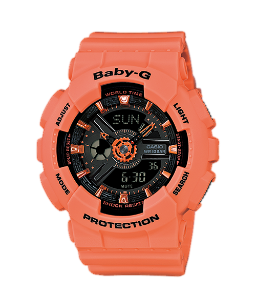 CASIO BABY-G นาฬิกาข้อมือ นาฬิกากันน้ำ นาฬิกาของแท้ ประกันศูนย์ CMG 1 ปี รุ่น BA-111GGC-4A2 นาฬิกาสีส้ม