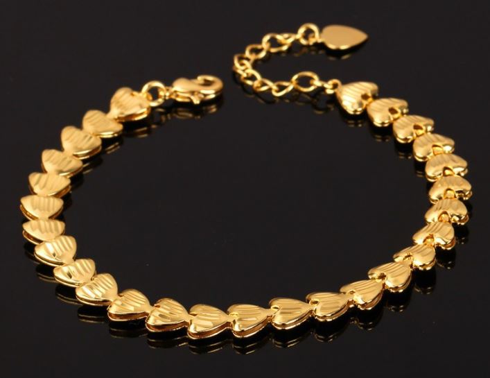 กำไลข้อมือ สร้อยข้อมือ ผู้หญิง เงิน ทอง 18 k ออกแบบ เป็น หัวใจ สีเงิน ทอง สุดหรู ใส่ออกงาน แบบวัยรุ่น น่ารัก ๆ ของขวัญให้แฟน 190322