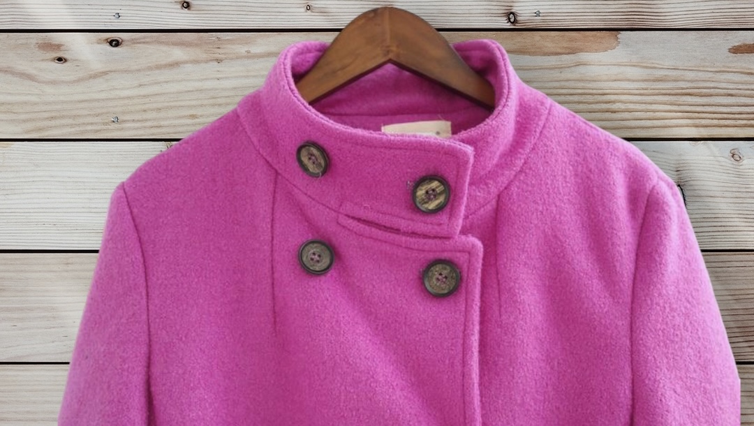 i.5S เสื้อโค้ท peacoat เสื้อโค้ทเฟอร์ โค้ทสักหลาดสีชมพูสด แบรนด์ i.5S สำเนา สำเนา สำเนา