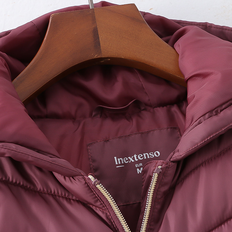 เสื้อกันหนาว เสื้อฮู้ดเฟอร์ บุนวมอุ่น สีแดง แบรนด์ INEXTENSO (padded puffer coat สำเนา