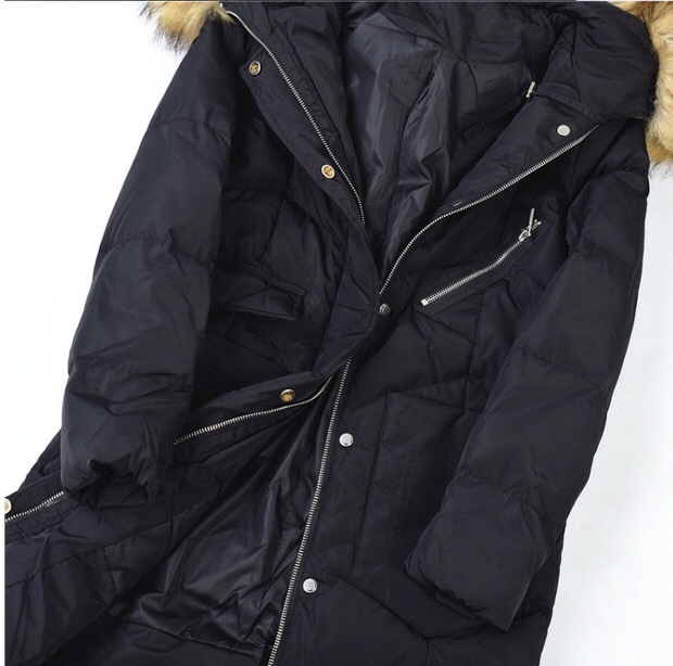 เสื้อกันหนาว โค้ทขนเป็ด เสื้อฮู้ดเฟอร์ บุขนเป็ด สีดำ (padded puffer coat สำเนา สำเนา ดำ