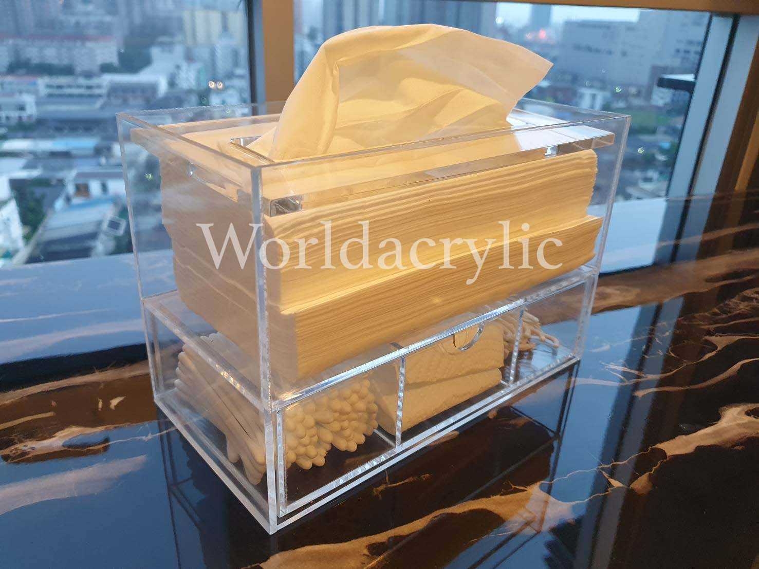 กล่องใส่ทิชชู่พร้อมลิ้นชักเก็บของ