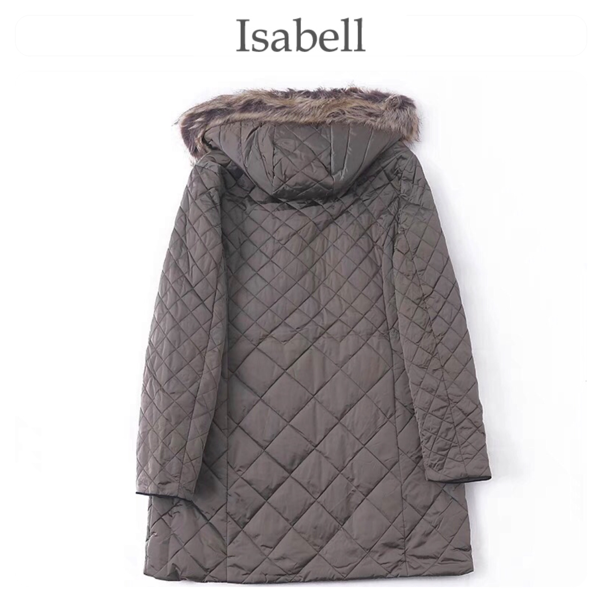 Isabell เสื้อกันหนาว ติดฮูท เสื้อcoat แบรนด์ แต่งซับขนอุ่นด้านใน Isabell ขนเฟอร์ &ฮู้ดถอดได้ค่ะ น้ำตาลอมเทา