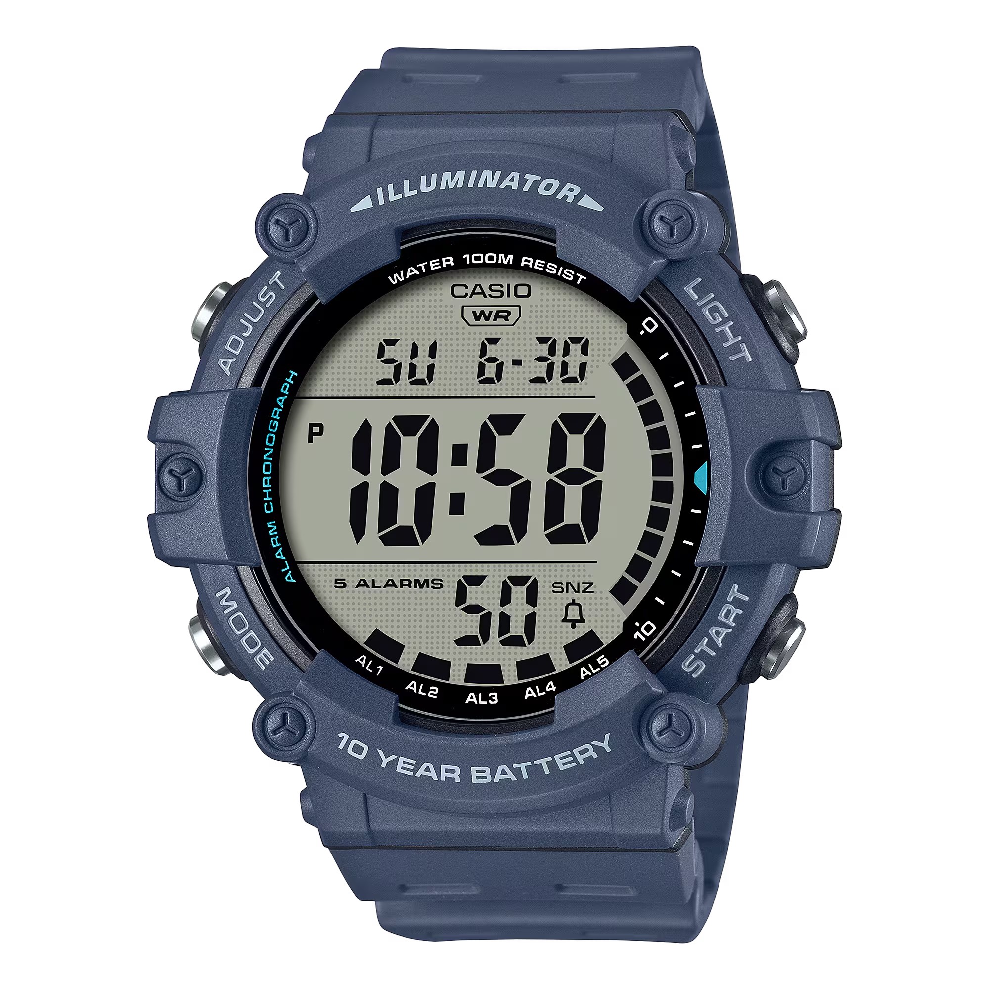 CASIO MID YEAR SALE นาฬิกาคาสิโอ พร้อมส่ง นาฬิกาข้อมือ นาฬิกากันน้ำ นาฬิกาของแท้ BTS ประกันศูนย์ CMG 1 ปี รุ่น AE-1500WH-2A นาฬิกาสีน้ำเงิน