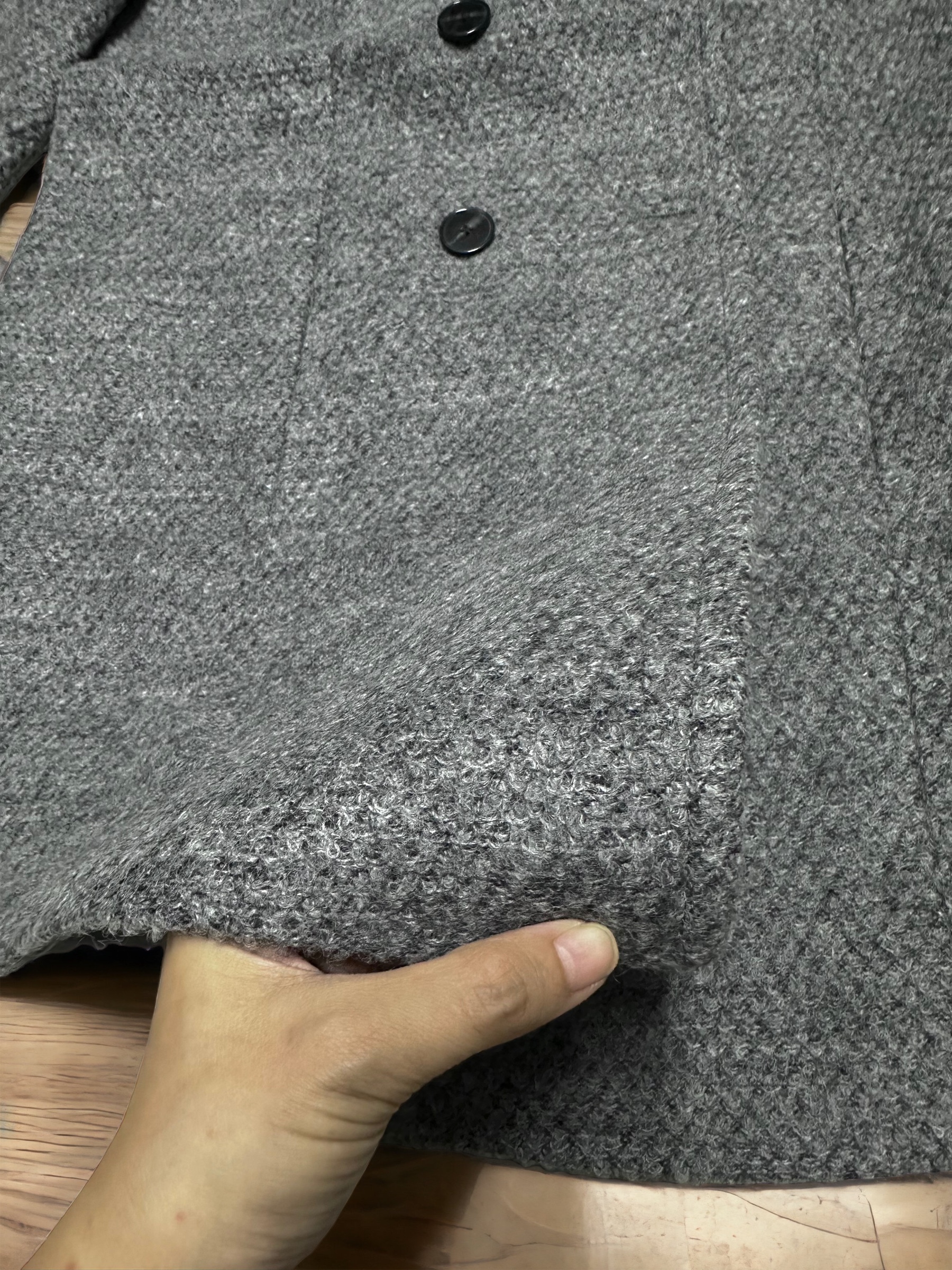 เสื้อโค้ท เสื้อกันหนาว เนื้อผ้าสักหลาดวูล สีเทา แบรนด์ vera moda