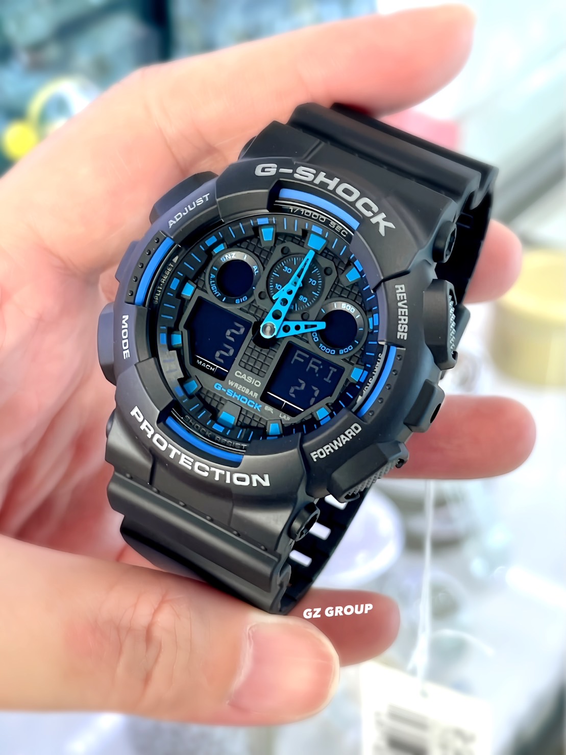 CASIO G-SHOCK นาฬิกาข้อมือ นาฬิกากันน้ำ นาฬิกาของแท้ ประกันศูนย์ CMG 1 ปี รุ่น GA-100-1A2 นาฬิกาสีดำ