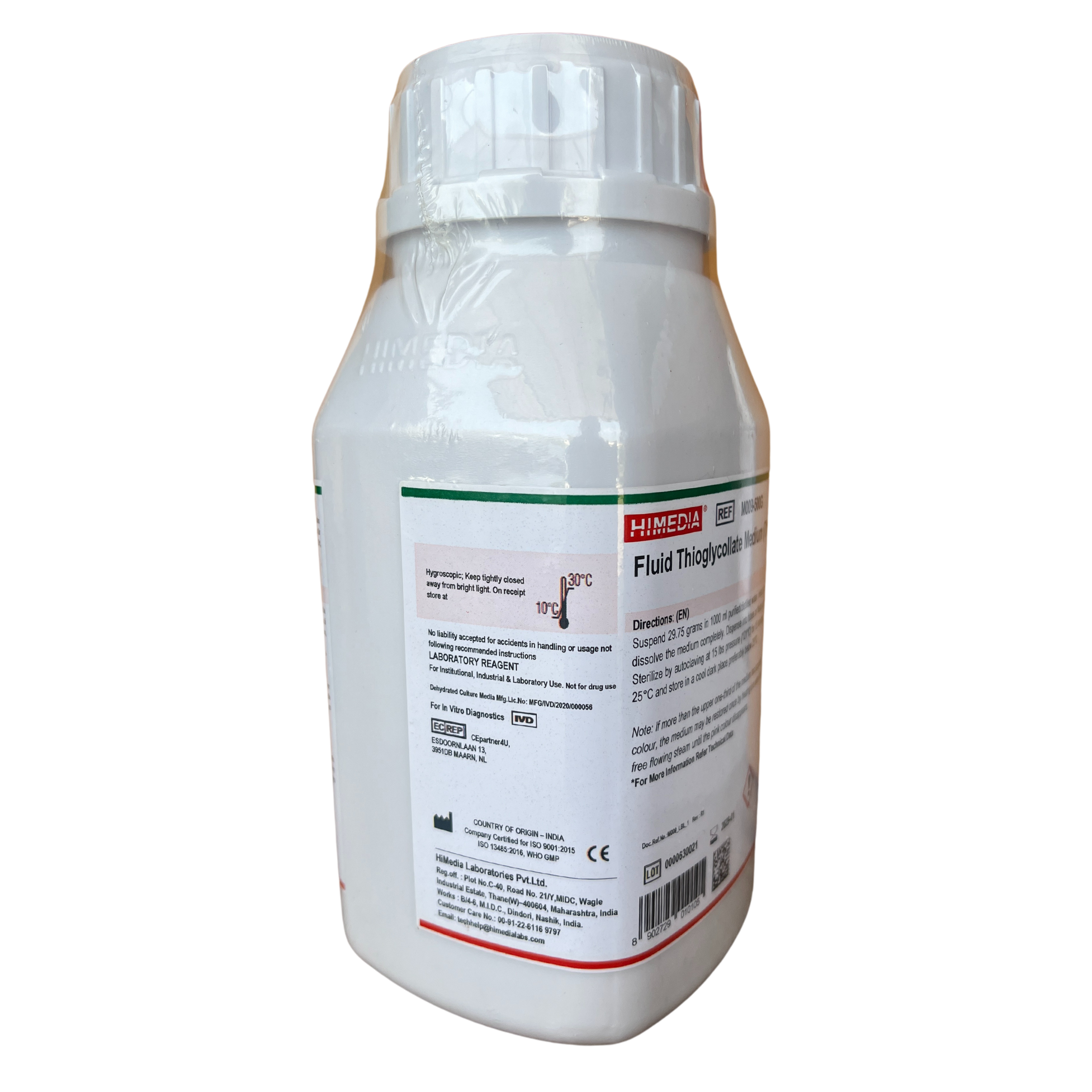 Fluid Thioglycollate Medium (Thioglycollate Medium, Fluid) 500 g. Himedia®