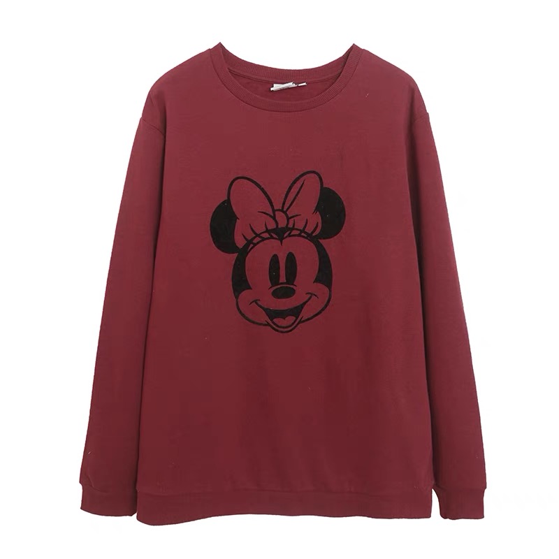 เสื้อสเวตเตอร์ กันหนาว DISNEY เสื้อมินนี่ Minnie mouse mickey mouse งาน DISNEYแท้ สำเนา เทา