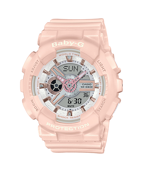 CASIO MID YEAR SALE BABY-G นาฬิกาข้อมือ นาฬิกากันน้ำ นาฬิกาของแท้ ประกันศูนย์ CMG 1 ปี รุ่น BA-110RG-4A นาฬิกาสีชมพู