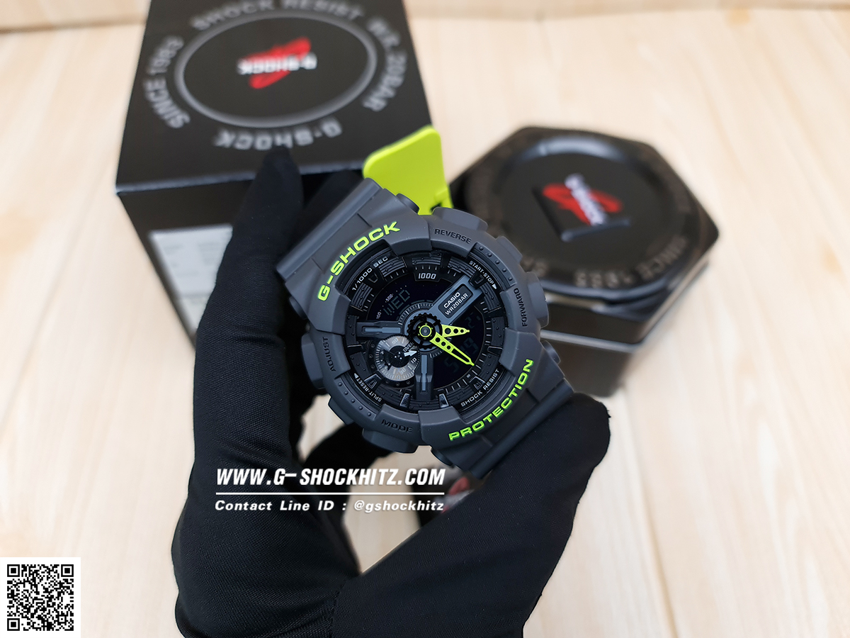 CASIO G-SHOCK นาฬิกาข้อมือ นาฬิกากันน้ำ นาฬิกาของแท้ ประกันศูนย์ CMG 1 ปี รุ่น GA-110LN-8 นาฬิกาสีดำ