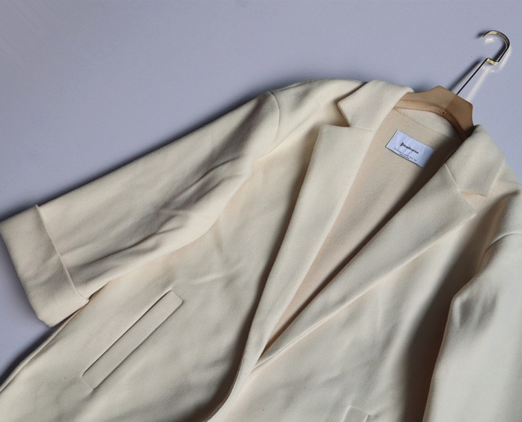 เสื้อโค้ท เสื้อโค้ทกันหนาว โค้ทวูล tailored knit coat สีเบจ แบรนด์ STRADIVARIUS สำเนา สำเนา