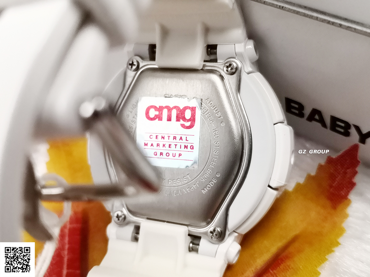 CASIO BABY-G นาฬิกาข้อมือ นาฬิกากันน้ำ นาฬิกาของแท้ ประกันศูนย์ CMG 1 ปี รุ่น BGA-160-7B2 นาฬิกาสีขาว