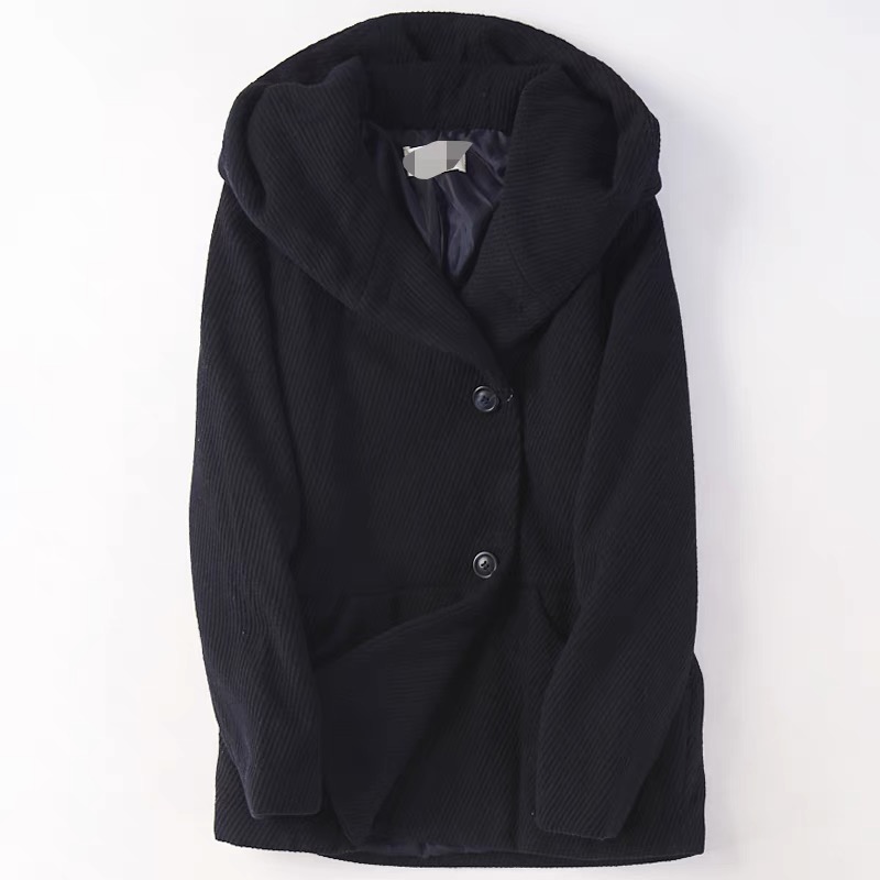 โค้ทฮู้ด เสื้อกันหนาวสักหลาดวูล ทรงPEA COAT แบรนด์ earth Music &Ecology (JAPAN) เทา