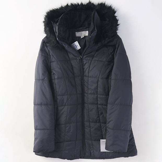 เสื้อโค้ท เสื้อกันหนาว ฮู้ด บุนวมอุ่น เนื้อผ้าสังเคราะห์ MARK NEW YORK (Padded puffer coat) ขาว