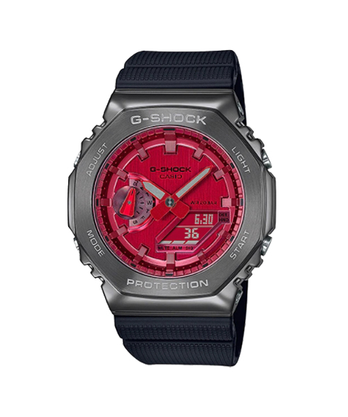 CASIO G-SHOCK นาฬิกาข้อมือ นาฬิกากันน้ำ นาฬิกาของแท้ ประกันศูนย์ CMG 1 ปี รุ่น GM-2100B-4A นาฬิกาสีแดง