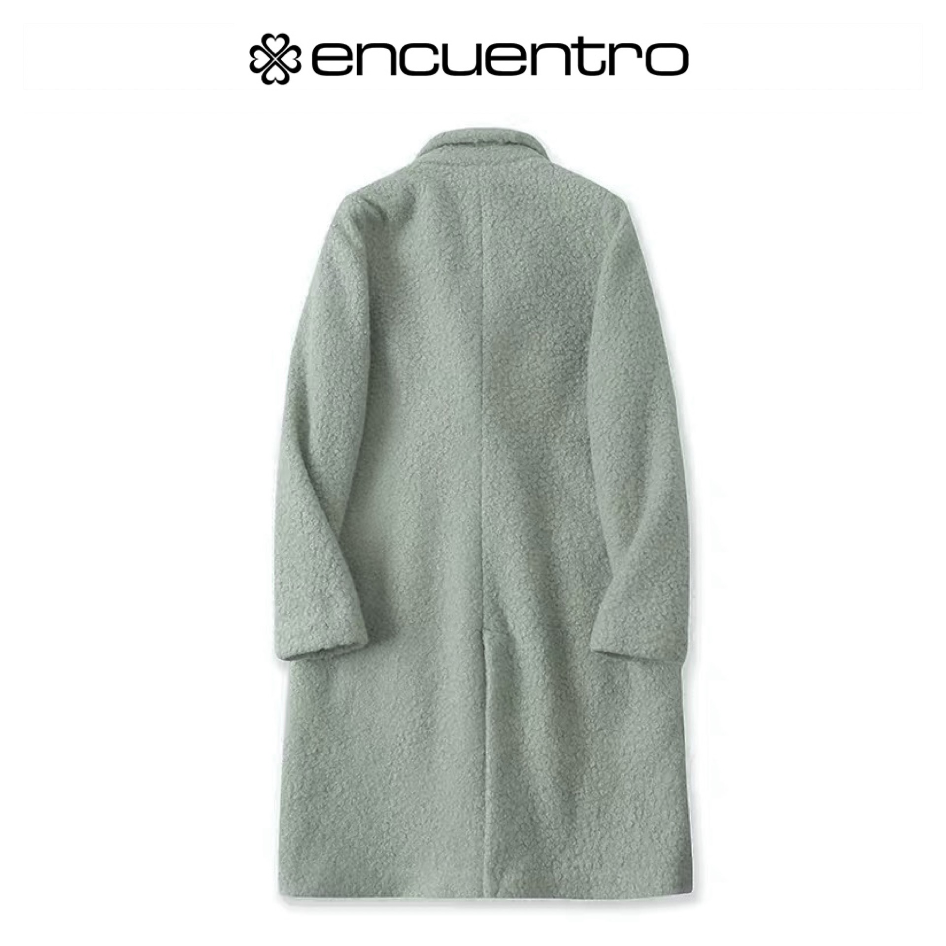 ENCUENTRO เสื้อโค้ท เสื้อกันหนาว เนื้อผ้าสักหลาดวูล สีเขียวอ่อนพาสเทล แบรนด์ ENCUENTRO✨ แท้