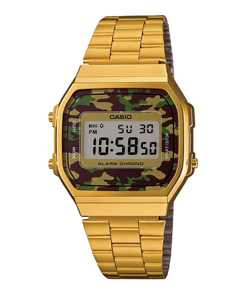 CASIO นาฬิกาคาสิโอ นาฬิกาข้อมือ นาฬิกากันน้ำ นาฬิกาของแท้ ประกันศูนย์ CMG 1 ปี รุ่น A168WEGC-3D นาฬิกาสีทอง