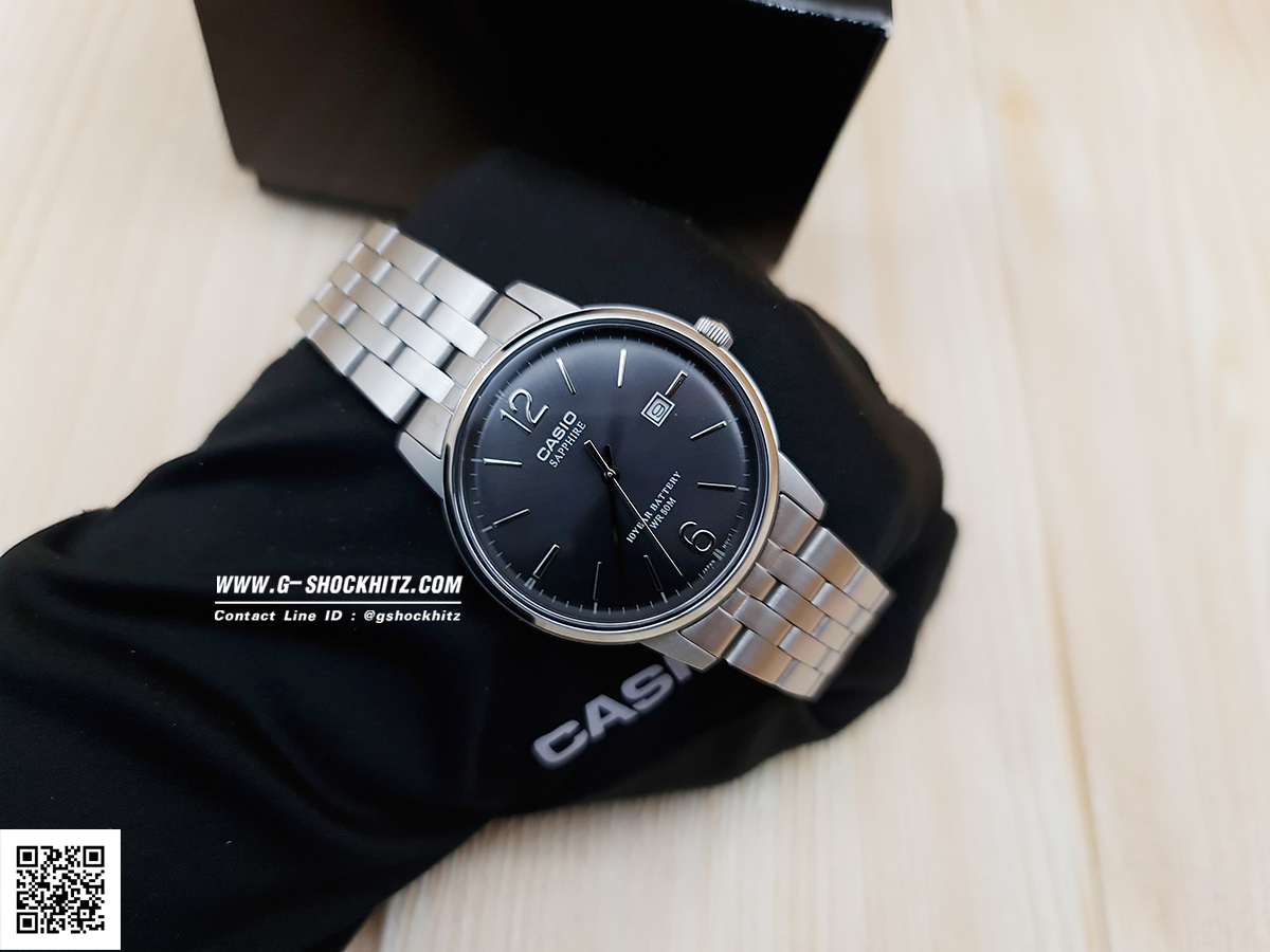 CASIO นาฬิกาคาสิโอ นาฬิกาข้อมือ นาฬิกากันน้ำ นาฬิกาของแท้ ประกันศูนย์ CMG 1 ปี รุ่น MTS-110D-1A นาฬิกาสีเงิน