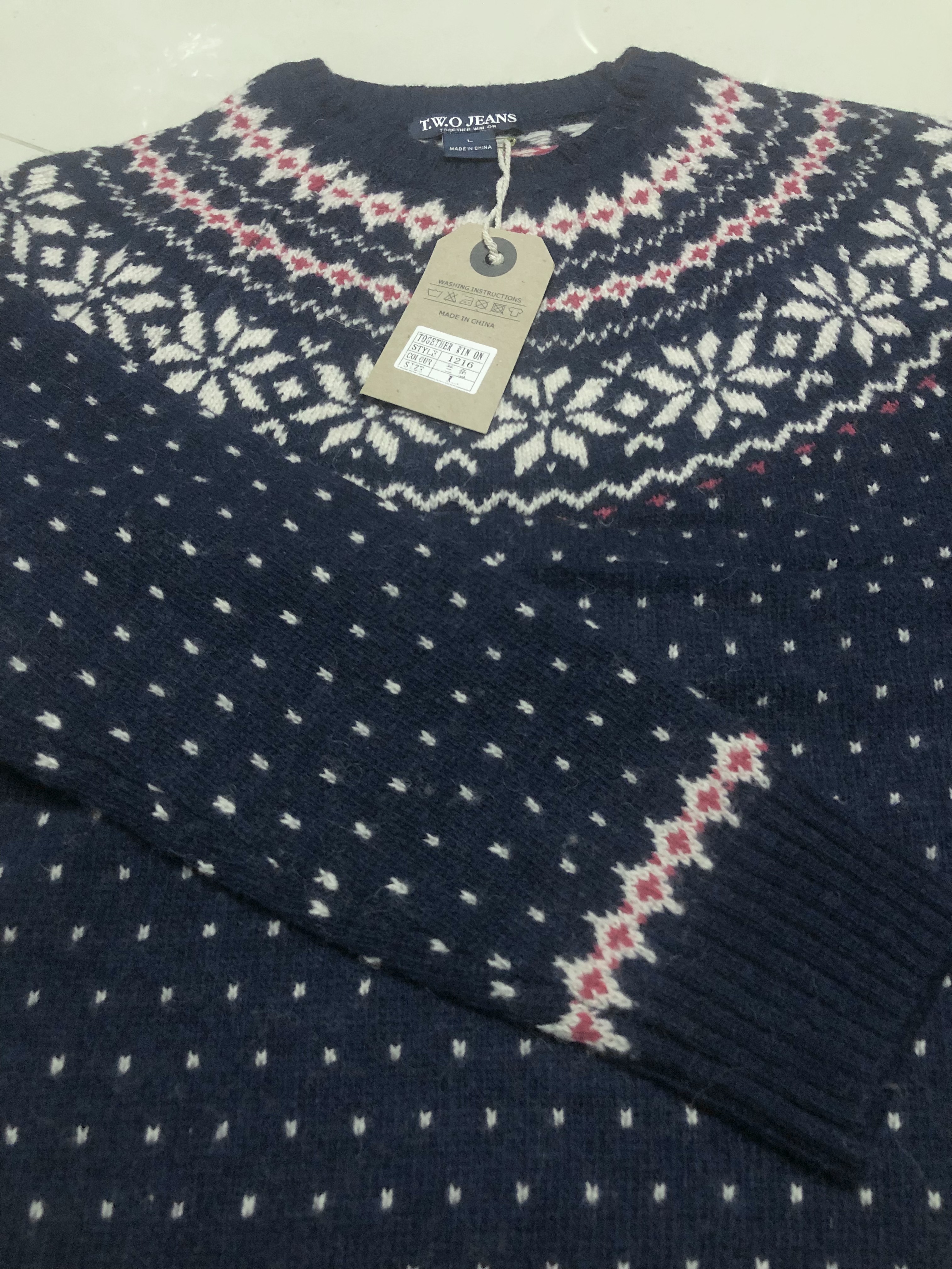 T.W.O Jeans เสื้อคลุมไหมพรม กันหนาวไหมพรม เนื้อไหม ผสมขนแกะ70% /Viscose30% แบรนด์ T.W.O Jeans