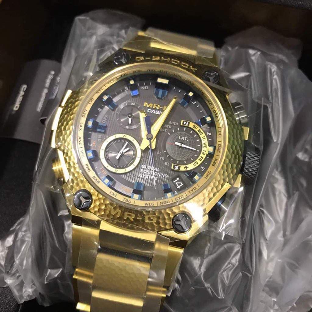 CASIO G-SHOCK นาฬิกาข้อมือ นาฬิกากันน้ำ นาฬิกาของแท้ ประกันศูนย์ CMG 1 ปี รุ่น MRG-G1000HG-9A นาฬิกาสีทอง