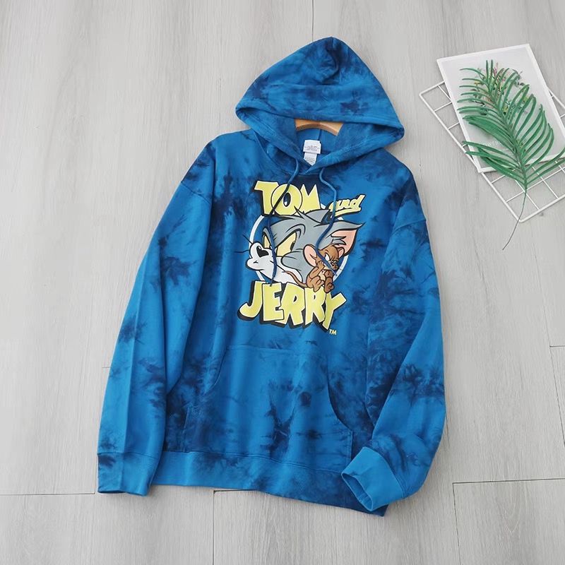 Disney เสื้อวอร์มฮู้ด แขนยาว สีน้ำเงิน สกรีน TOM&Jerry งาน warner DISNEY สำเนา สำเนา สำเนา เทา