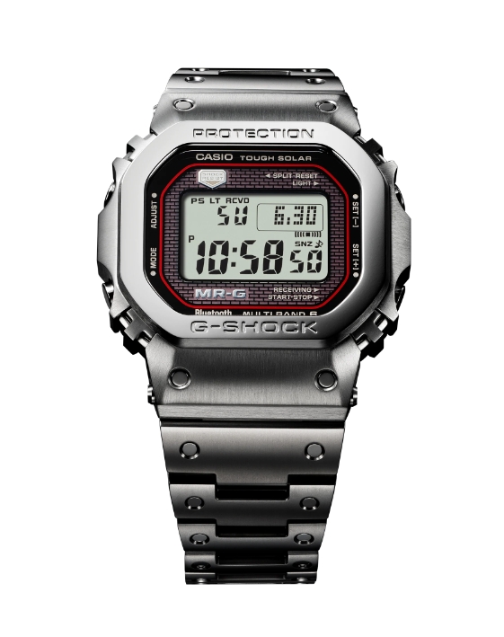 CASIO G-SHOCK นาฬิกาข้อมือ นาฬิกากันน้ำ นาฬิกาของแท้ ประกันศูนย์ CMG 1 ปี รุ่น MRG-B5000D-1 นาฬิกาสีเงิน