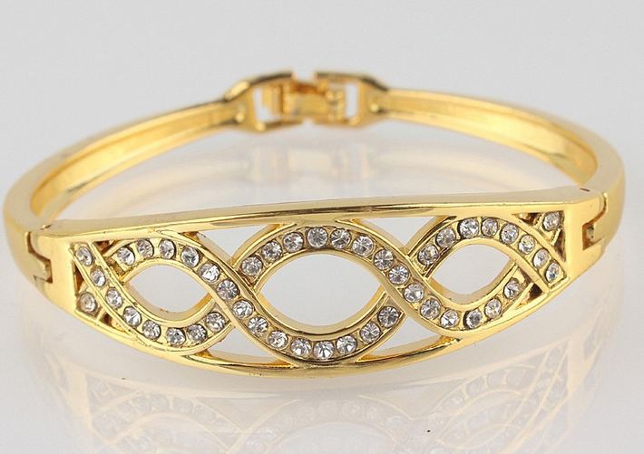 กำไลข้อมือผู้หญิง กำไลทอง 18 K ฝังเพชร คริสตัล ออสเตเรีย ดีไซน์ ลาย เครื่องหมาย อินฟินิตี้ รักนิรันดร์ ของขวัญให้แฟน สุดหรู 836115