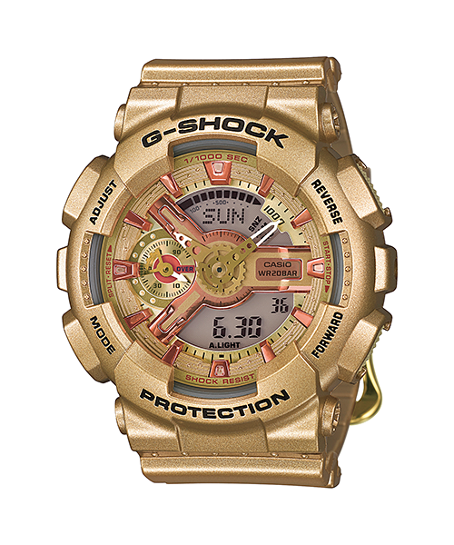 CASIO G-SHOCK นาฬิกาข้อมือ นาฬิกากันน้ำ นาฬิกาของแท้ ประกันศูนย์ CMG 1 ปี รุ่น GMA-S110GD-4A2 นาฬิกาสีทอง