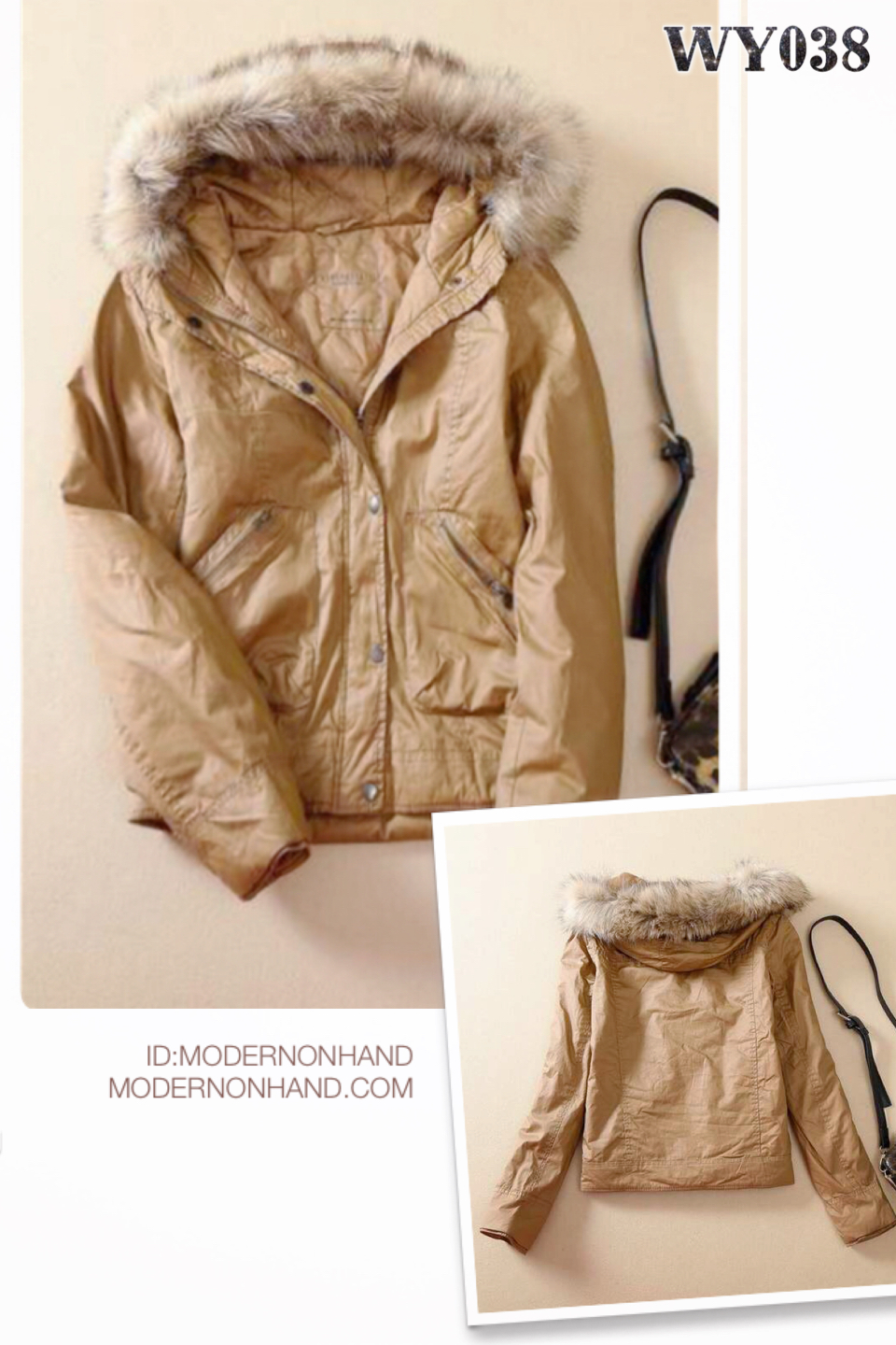 Aeropostale เสื้อกันหนาว AEROPOSTALE ติดฮูท แต่งขน ปลายฮูท(ขนถอดใส่ได้) สีน้ำตาลกากี เนื้อผ้าสวยหรู งานแบรนด์เนมแท้เลยคะ