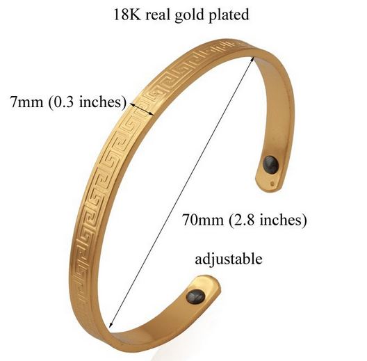กำไลข้อมือผู้หญิง กำไลทอง 18 K และ กำไลเงิน Platinum กำไลใส่ แม่เหล็ก เพื่อสุขภาพ ลายกำแพง สไตล์ คลาสสิค ของขวัญให้แฟน สุดหรู 573636