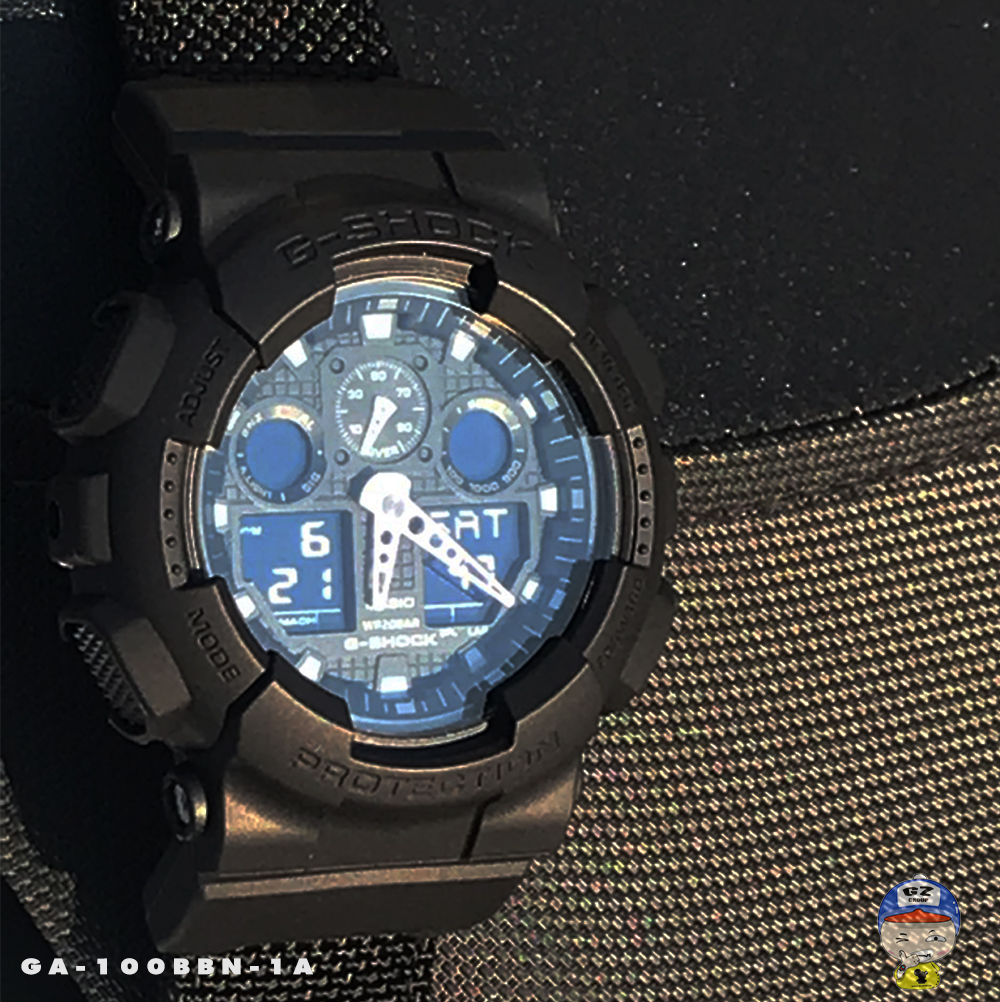 CASIO G-SHOCK นาฬิกาข้อมือ นาฬิกากันน้ำ นาฬิกาของแท้ ประกันศูนย์ CMG 1 ปี รุ่น GA-100BBN-1A นาฬิกาสีดำ