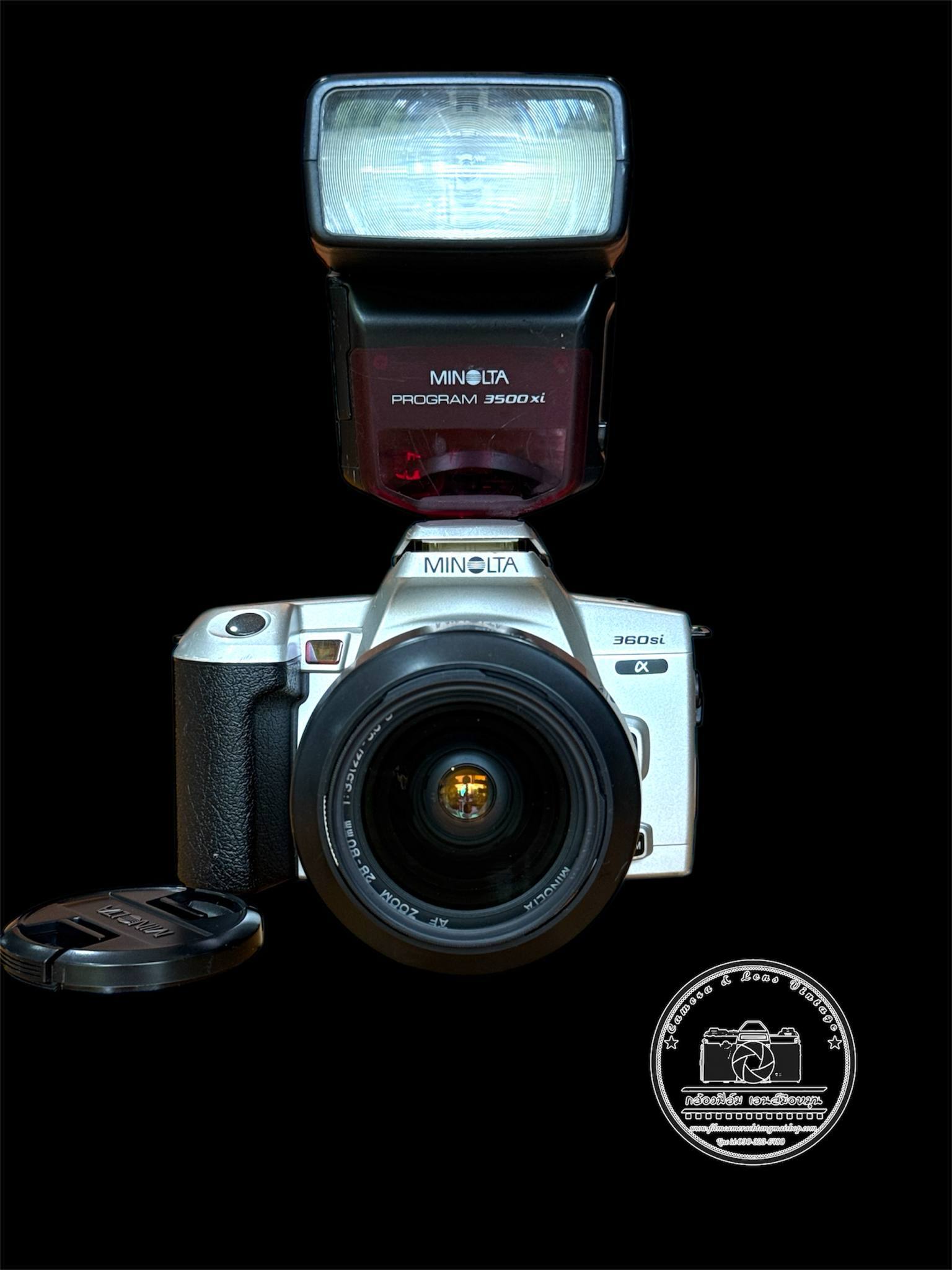 MINOLTA 360 SI+ MINOLTA AF ZOOM 28-80MM.F3.5(22)-5.6D+ MINOLTA PROGRAM 3500XI + MINOLTA HOOD