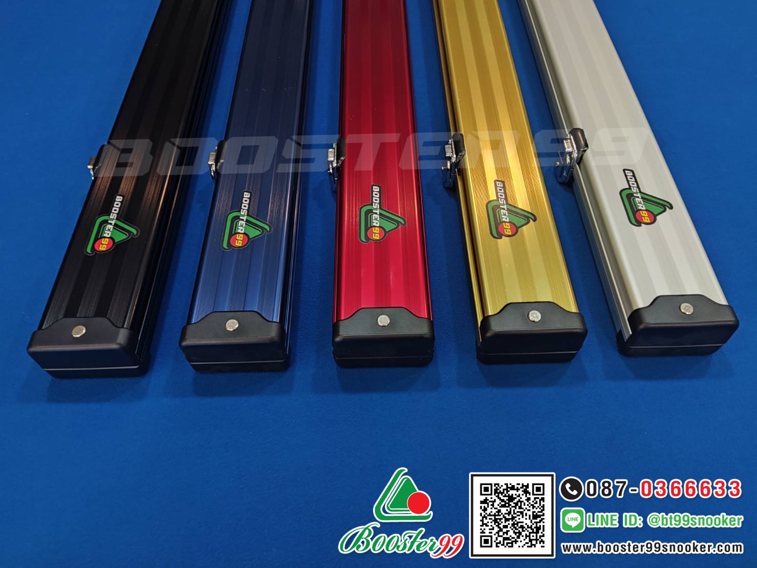 กล่อง ไม้คิวต่อ 2ท่อน 3/4ส่วน อลูมิเนียม เกรดA รุ่น 5สี *สั่งทำพิเศษ (ราคาต่อ 1ใบ)