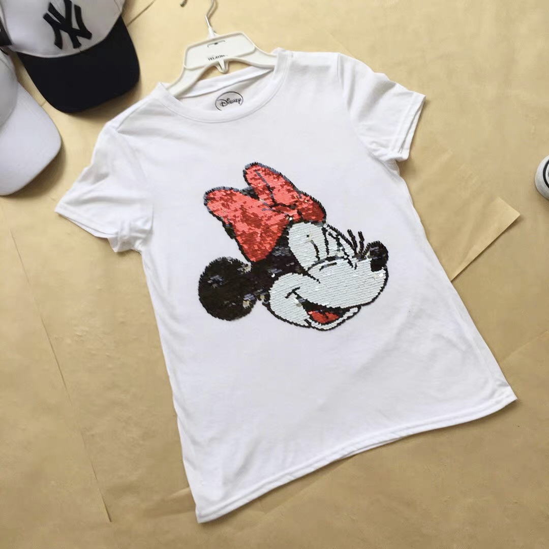เสื้อยืด มินนี่ Disney เสื้อมินนี่เม้าส์ ปักเลื่อม mickey PRIDE T-shirt แขนสั้น สีเทา ลายการ์ตูนมิคกี้ งาน DISNEYงานสวย Collection Minnie Mouse T-Shirt For Kids – Walt Disney World ม่วงอ่อน