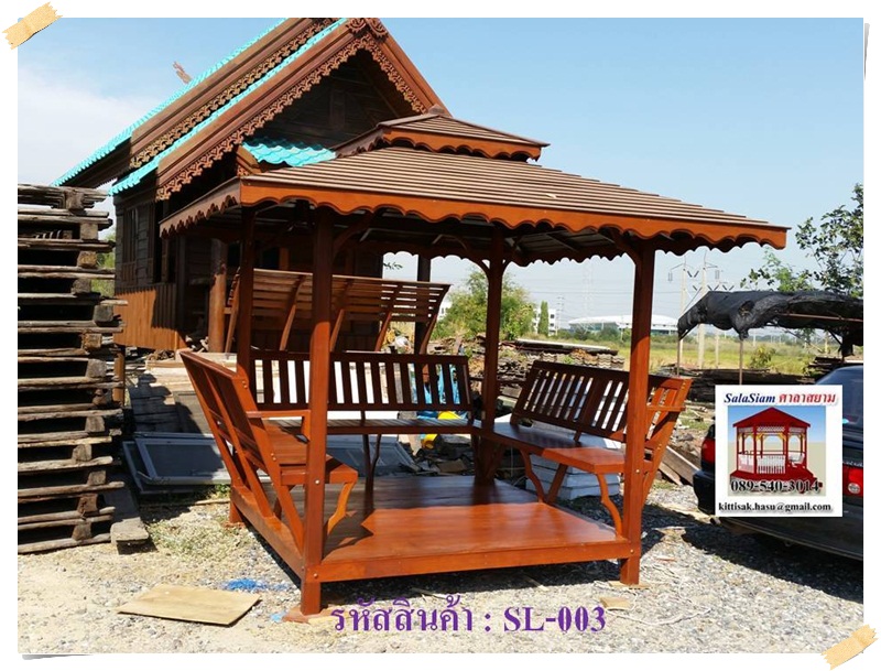 รหัสสินค้า : SL-003 : ศาลาบาหลี เสาเหลี่ยม ขนาด 2 X2 X 3 เมตร