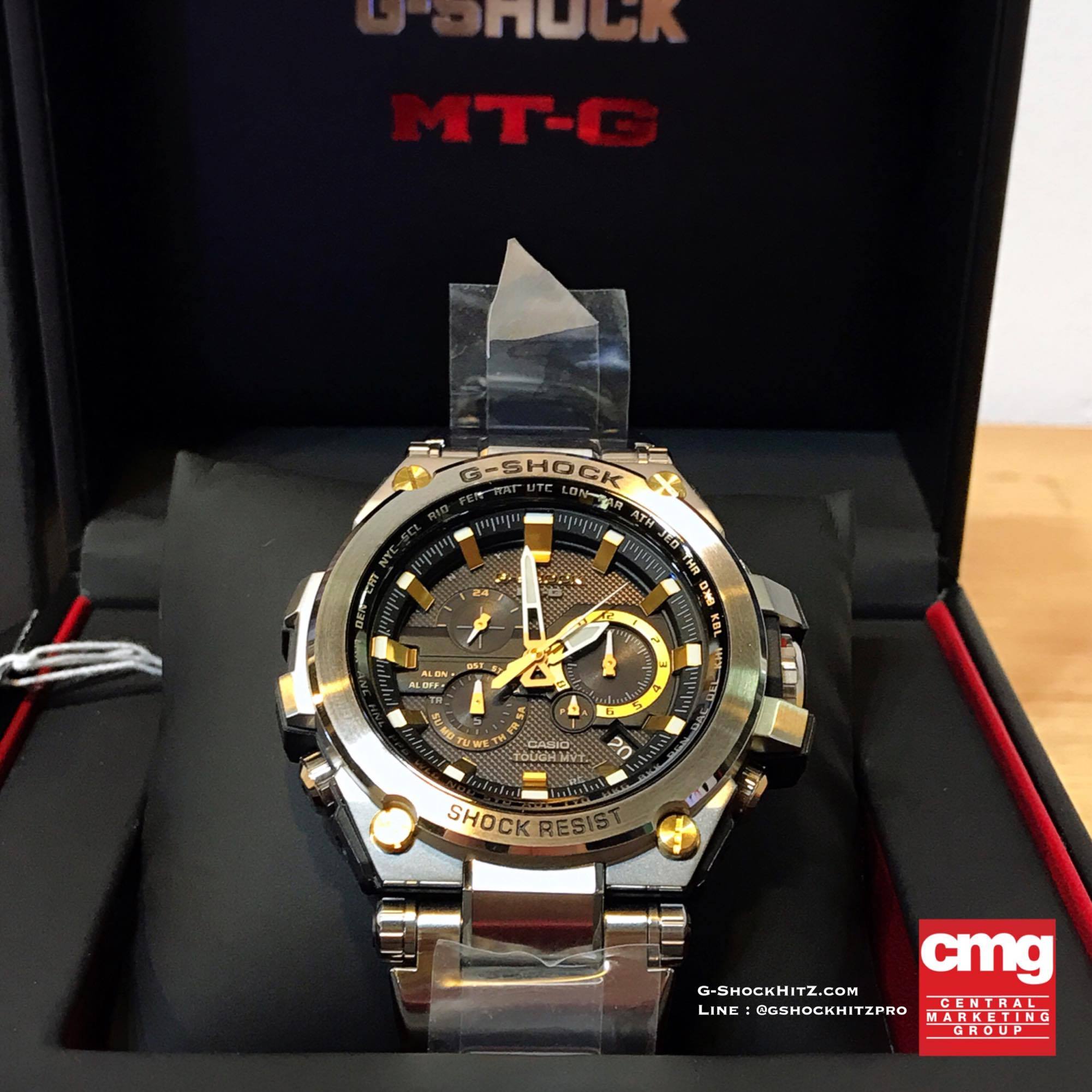 CASIO G-SHOCK นาฬิกาข้อมือ นาฬิกากันน้ำ นาฬิกาของแท้ ประกันศูนย์ CMG 1 ปี รุ่น MTG-S1000D-1A9 นาฬิกาสีเงิน