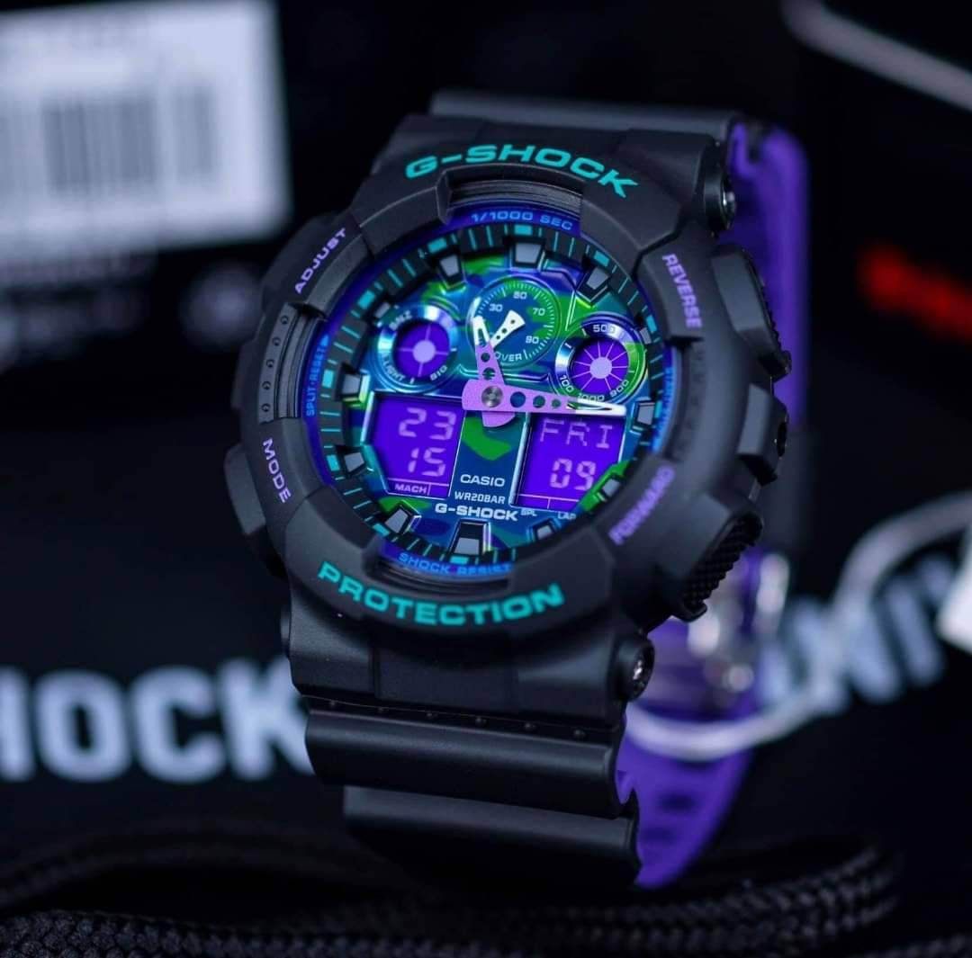 CASIO MID YEAR SALE G-SHOCK พร้อมส่ง นาฬิกาข้อมือ นาฬิกากันน้ำ นาฬิกาของแท้ ประกันศูนย์ CMG 1 ปี รุ่น GA-100BL-1A นาฬิกาสีดำ