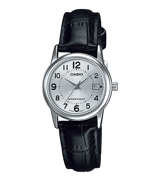 CASIO นาฬิกาคาสิโอ นาฬิกาข้อมือ นาฬิกากันน้ำ นาฬิกาของแท้ ประกันศูนย์ CMG 1 ปี รุ่น LTP-V002L-7B นาฬิกาสีดำ